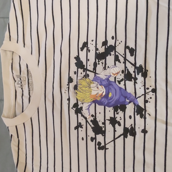 Uniqlo x DragonBall Android 18 striped tee size S - Picture 1 of 7